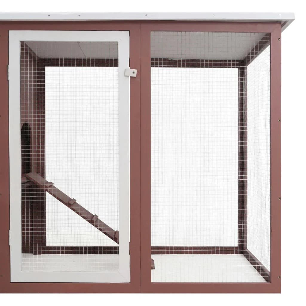 Pollaio da esterno con 1 nido 202 x 75 x 98 cm legno marrone 02_0001699