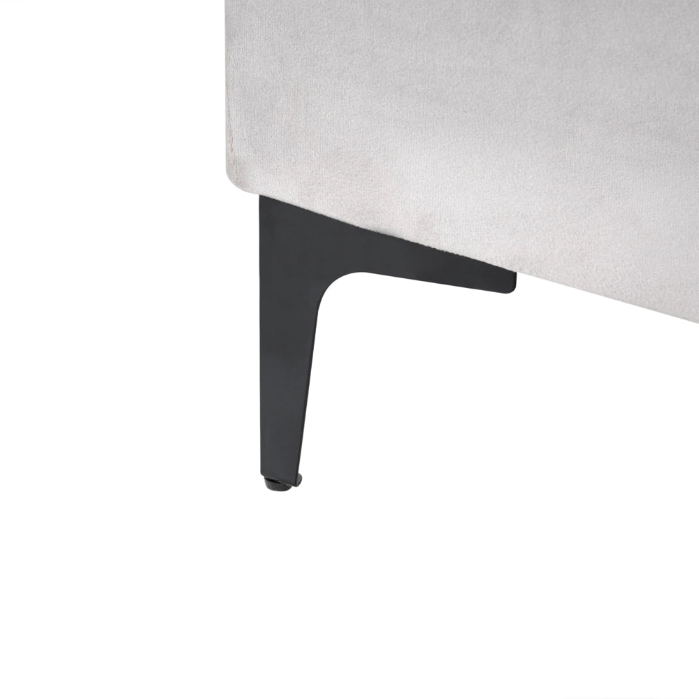 Letto matrimoniale EU Beige Chiaro Velvet 180 x 200 cm Imbottito Telaio Poggiatesta