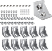 10 pezzi di angoli di profilo in alluminio 30 x 30 connettori di angolo con viti a goccia guaina di smontaggio T-bussole per supporto di profilo profilo a dente profilo di montaggio