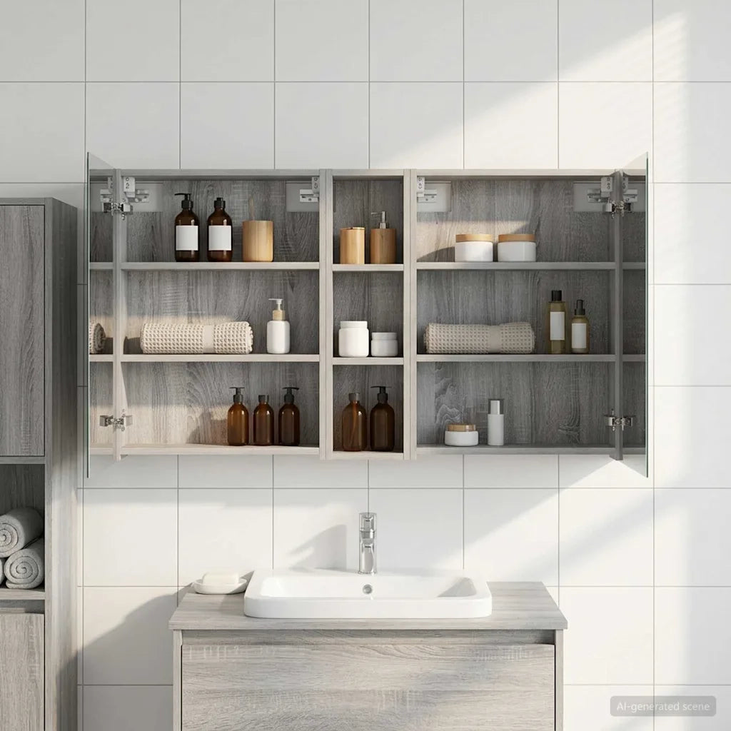 Set di Armadi da Bagno con lo scaffale 3 pcs 120 x 14,5 x 70 cm