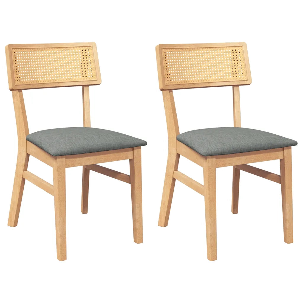 Sedie da Pranzo con Cuscini 2 pz | Sedie da cucina in Legno Massello di Hevea