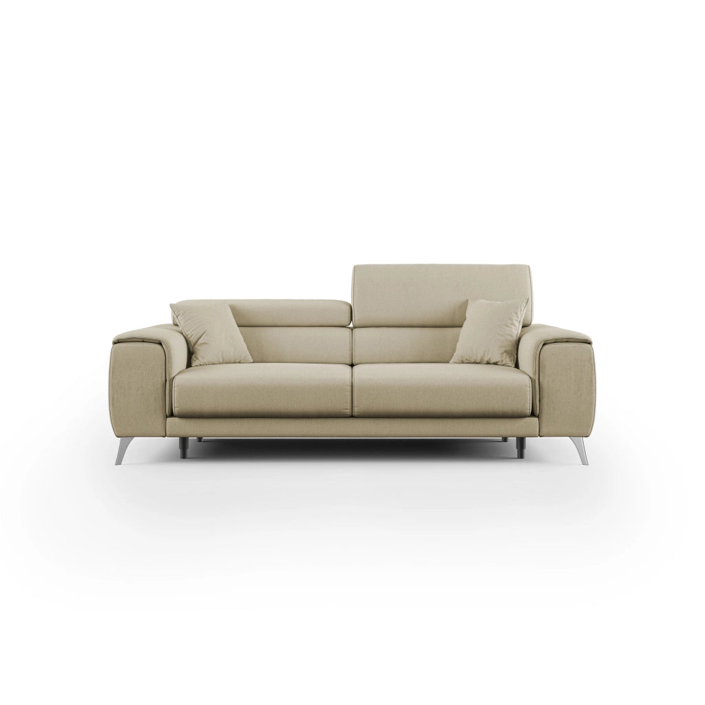 Fusion Divano con sedute allungabili in tessuto smacchiabile T05 185 cm cammello