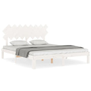 Letto matrimoniale | Letto per adulti | Giroletto senza Materasso Bianco 160x200 cm Legno Massello Pino