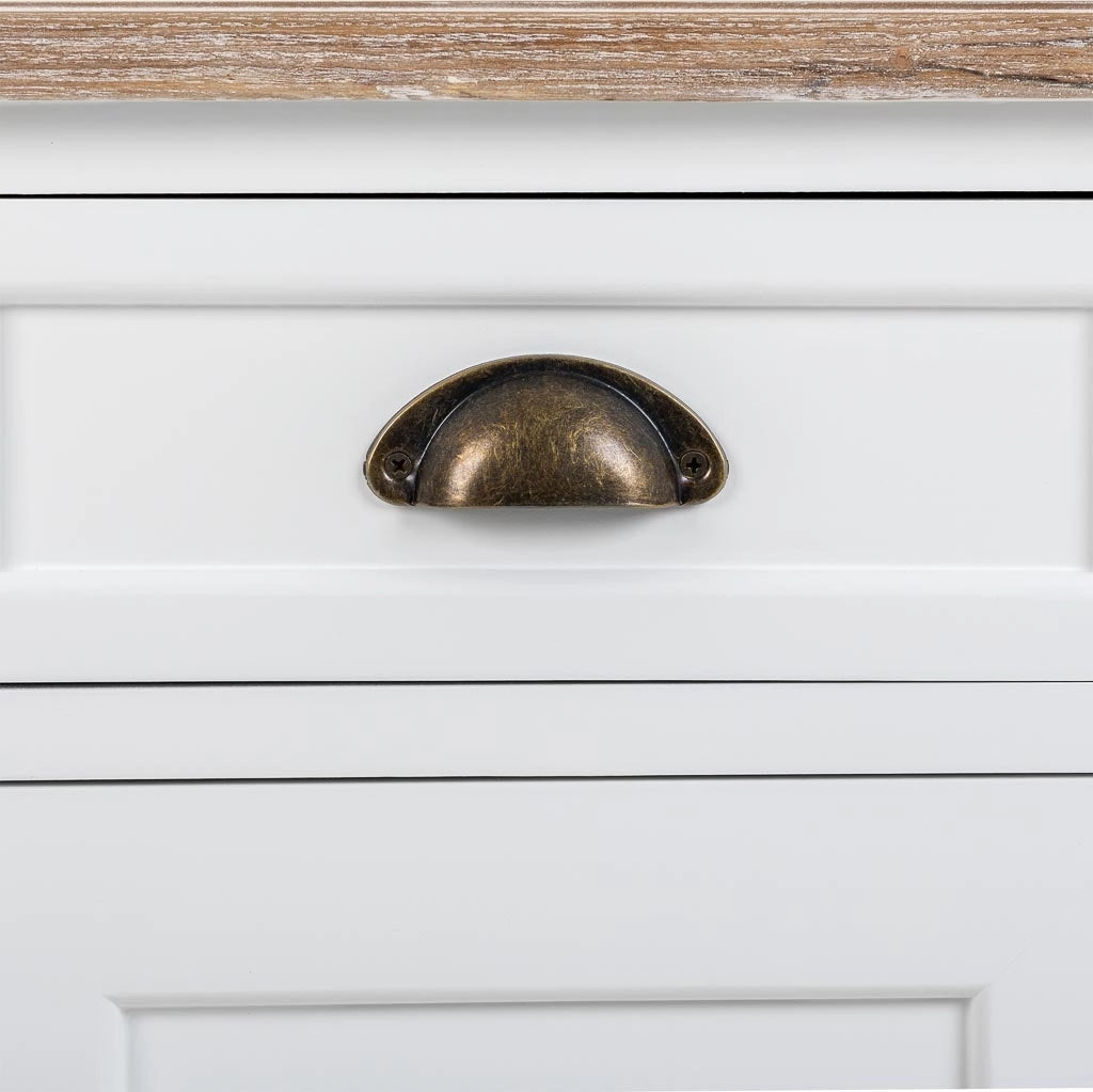 Comodino in legno bianco 41,5x35x63