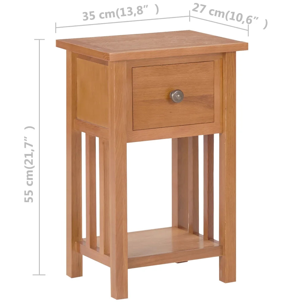 Tavolino Portariviste con Cassetto 35x27x55 cm Legno di Rovere cod mxl 12107