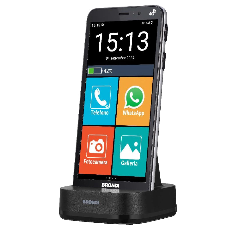 Brondi amico vero 4g (nero) - telefono cellulare senior - sensore di caduta - localizzazione gps - tasto sos - BROAMICOVERO4G