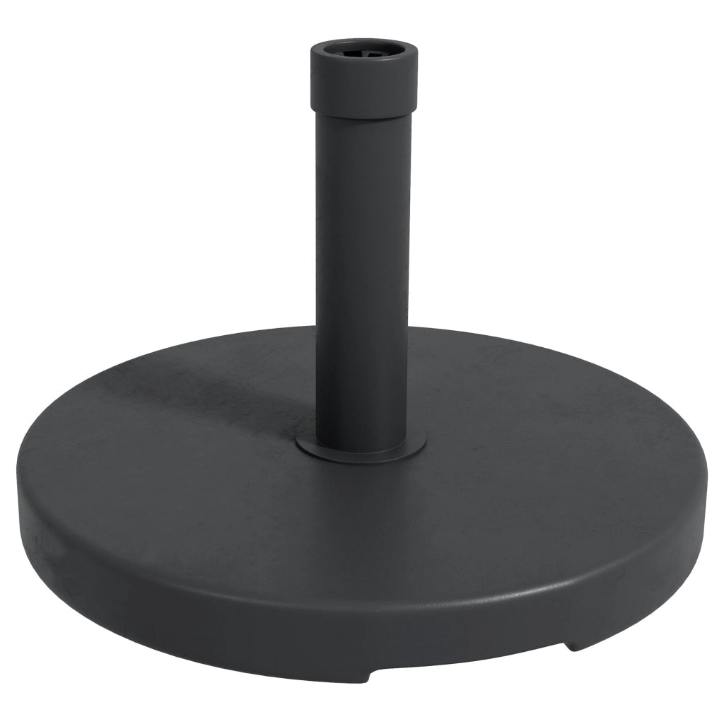 Base per Ombrellone Ø46,5 cm da 15kg per Pali da Ø3,8 e Ø4,8 cm in Plastica e Cemento Nero