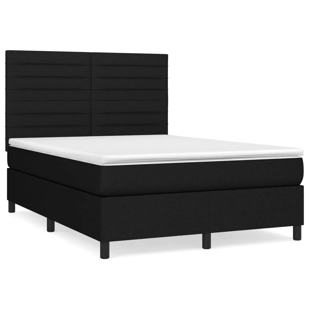 Giroletto a Molle con Materasso Nero 140x200 cm in Tessuto 3141859