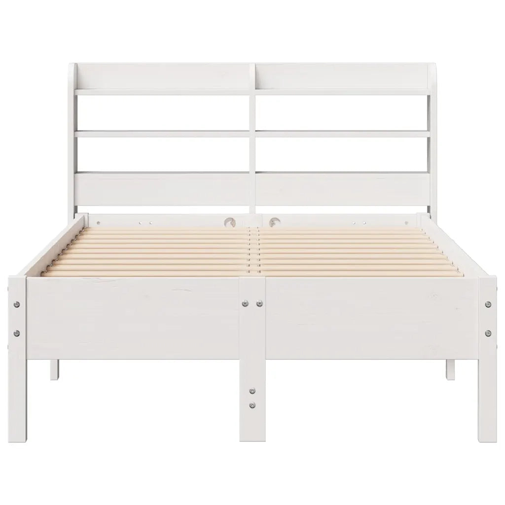 Letto senza Materasso Bianco 75x190 in Legno Massello di Pino