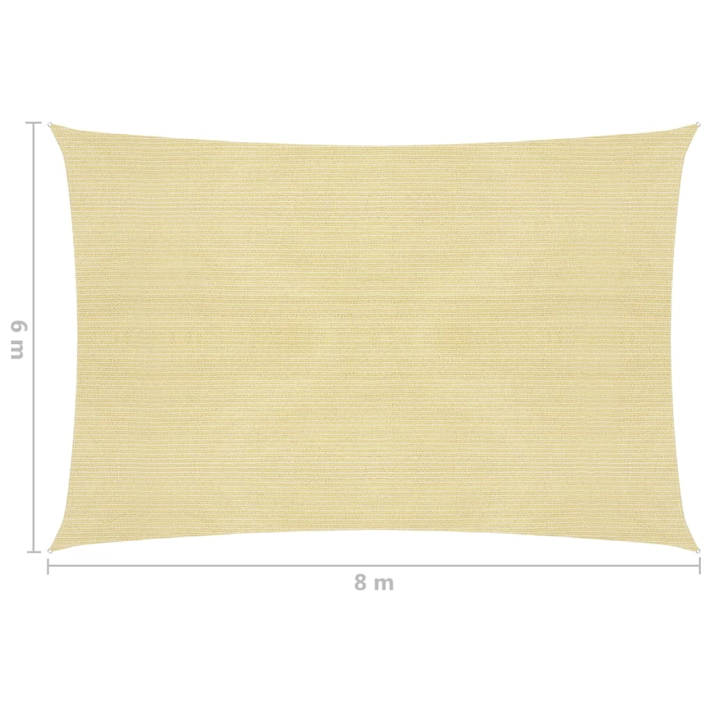 Vela ombreggiante 160 g/m² 6 x 8 m HDPE beige 02_0008995