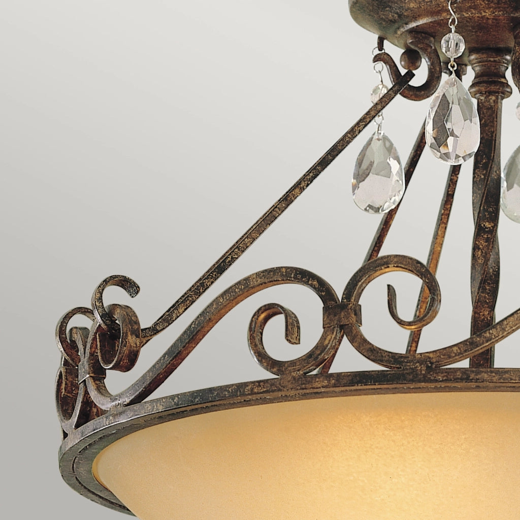 Lampada a Soffitto Industrial Nordico New Harbor Acciaio Bronzo Western 4 Luci E27