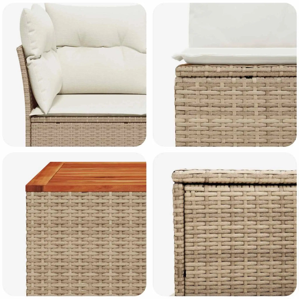 Set di divani 8 pz Beige e Bianco Crema 3448288