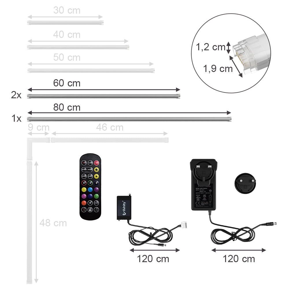 Vicco Striscia LED Bianco 200 cm