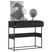 Tavolino Consolle Nero 90x35x80 cm in Legno Multistrato 849174