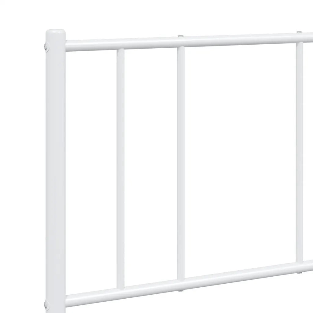 Giroletto con Testiera-Struttura Letto con testiera Metallo Bianco 140x200 cm 964403