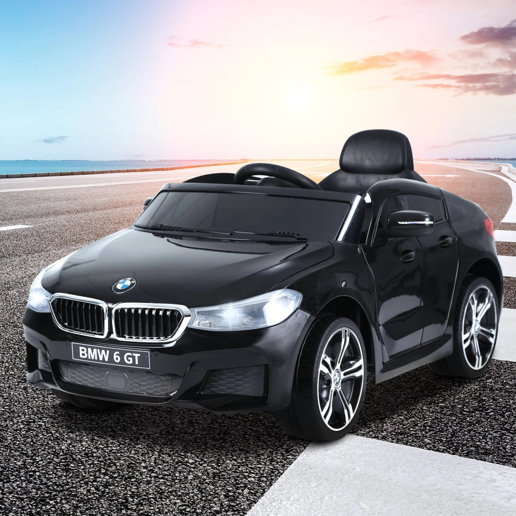 EasyComfort Macchina Elettrica per Bambini BMW 6GT 6V, Macchina Telecomandata con Musica e Fari LED, MP3, Clacson, 106 x 64 x 51 cm, Nero