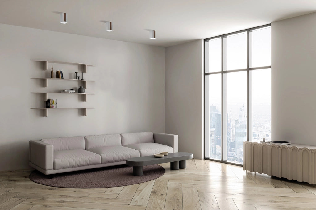 THERA Lampada da soffitto 1 luce attacco GU10 in gesso bianco con rifinitura Bronzo