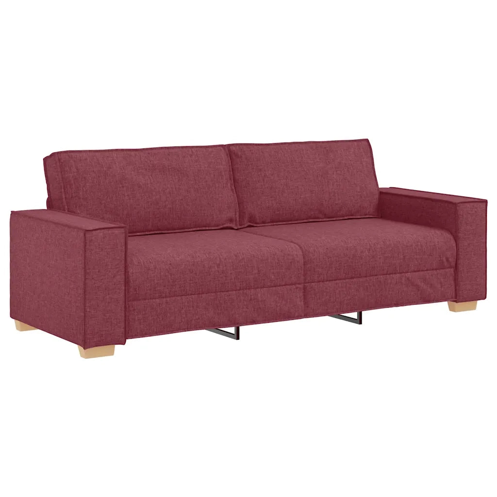 Set di Divani 2 pz con Cuscini Rosso Vino in Tessuto 3324694