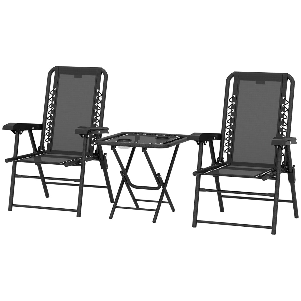 Set Bistrot 3 Pezzi in Acciaio ¨C zephmum ¨C Grigio Antracite 60x60x75