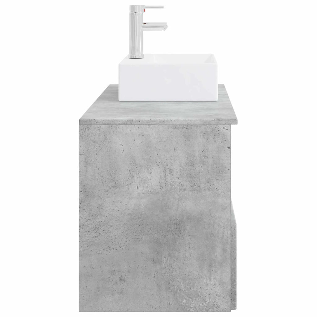 Set di mobili per il bagno 2 pz Grigio Cemento 3404057