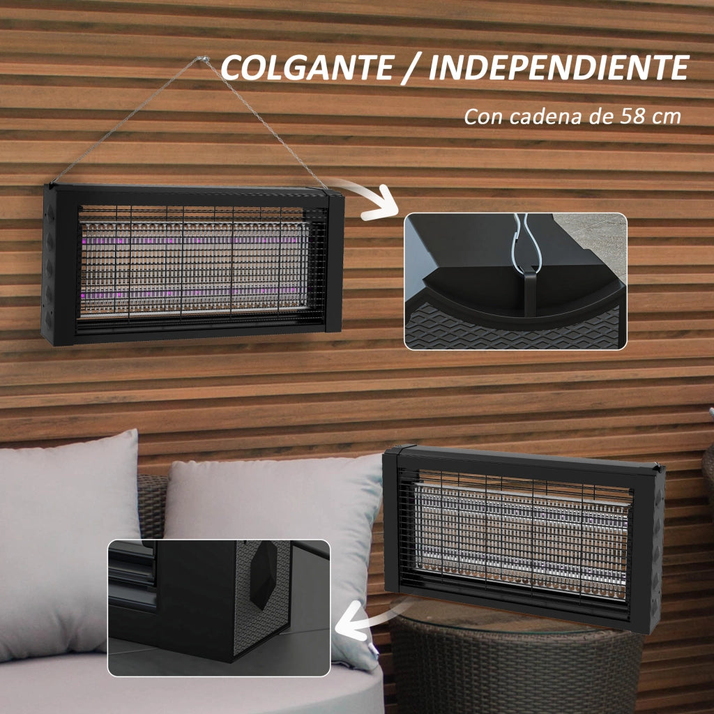 Lampada Antizanzare LED ¨C Minimal ¨C Nero 49x6x25 cm