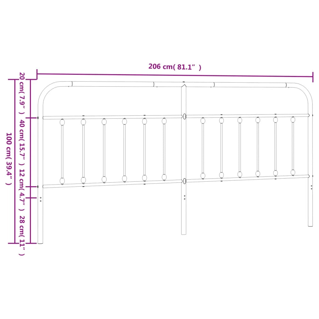 Testiera in Metallo-Testiera in Ferro-Testata Bianco 200 cm 970975