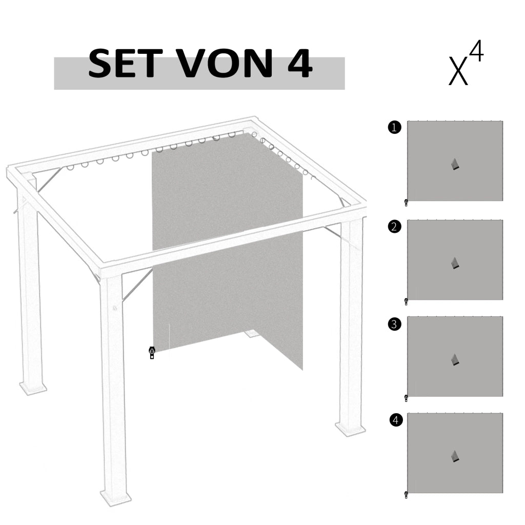 Tenda sostitutiva per gazebo ¨C zephmum ¨C grigio chiaro 302x205 cm 4 pezzi