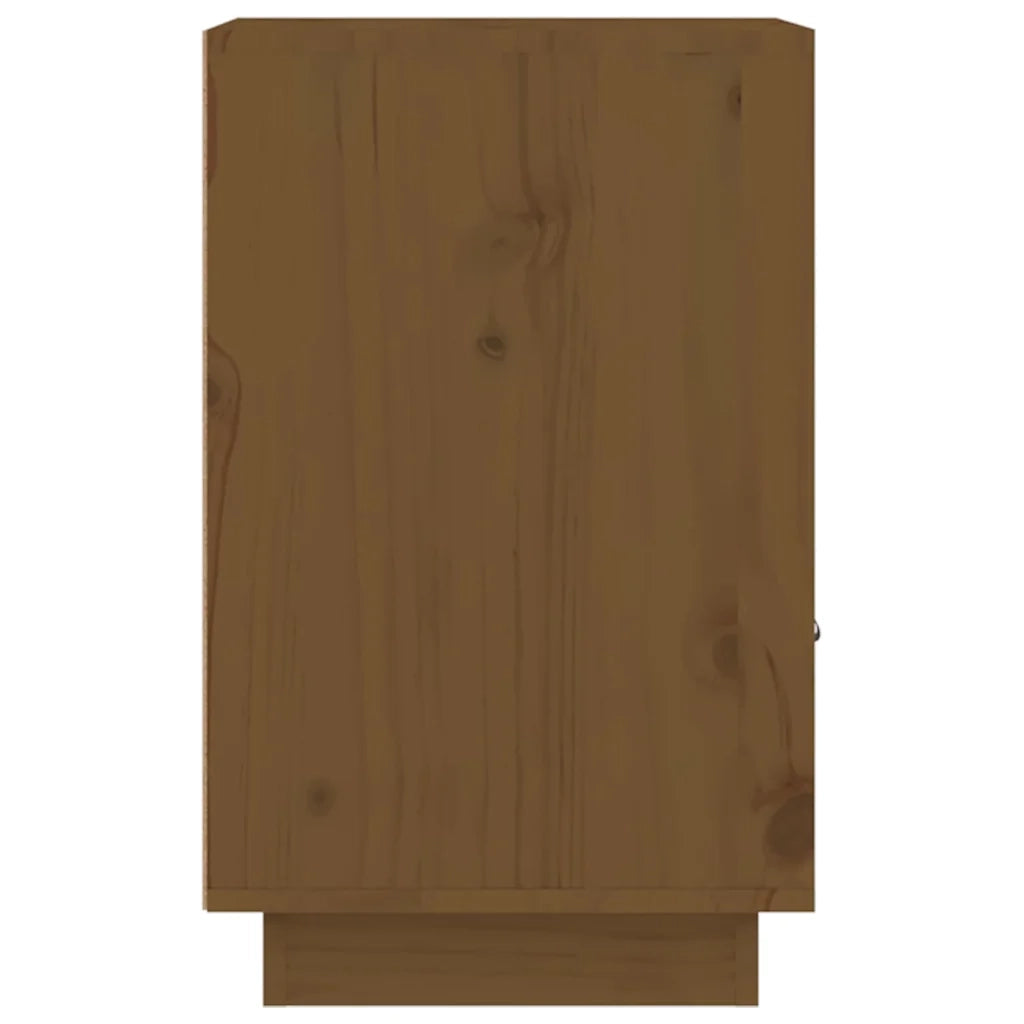 Comodino Marrone Ambrato 40x34x55 cm in Legno Massello di Pino 818321