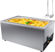 Buffetverwarmer per cibo 1200 W, 1 x contenitore buffet da 26,4 L, 555 x 355 x 260 mm contenitore di calore, inclusi cucchiai con lunghe manici e indicatore di surriscaldamento, per cantine, caffetterie ecc.
