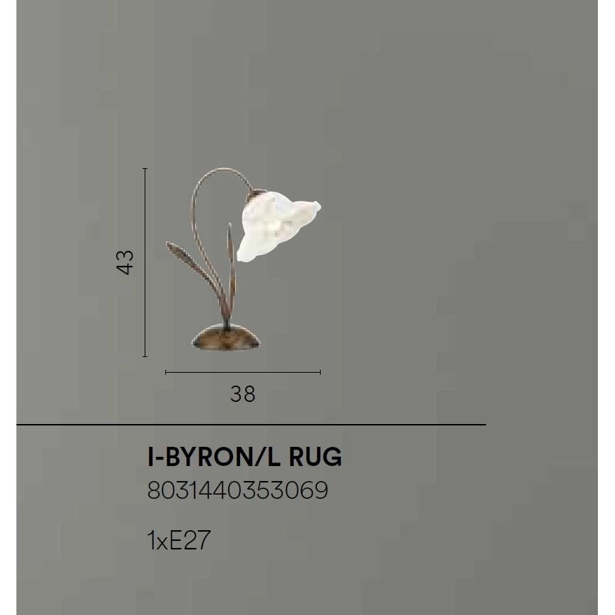 LAMPADA DA TAVOLO BYRON E27 H43CM RUGGINE.