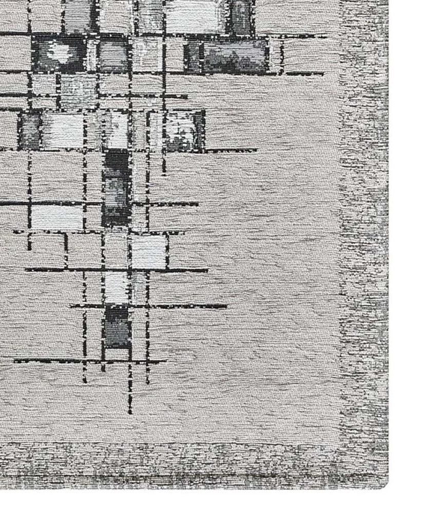 Tappeto moderno PIXEL GRIGIO disegno arte contemporanea astratto geometrico, passatoia cucina multiuso lavabile in lavatrice e anti-scivolo cm.55x140