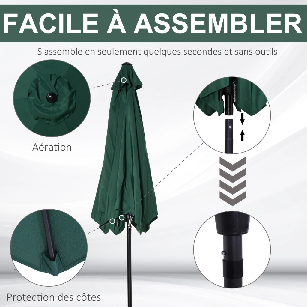 Ombrellone da giardino inclinabile ¨C zephmum ¨C alluminio verde scuro ?260x235 cm