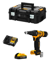 Rivettatrice DeWALT DCF414H1T (1 x 5,0 Ah Powerstack + DCB1104 + TSTAK II)