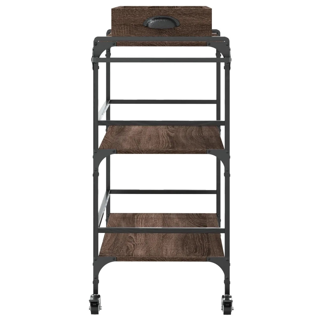 Carrello Cucina Rovere Marrone 81,5x41x92,5cm Legno Multistrato CFW2100089