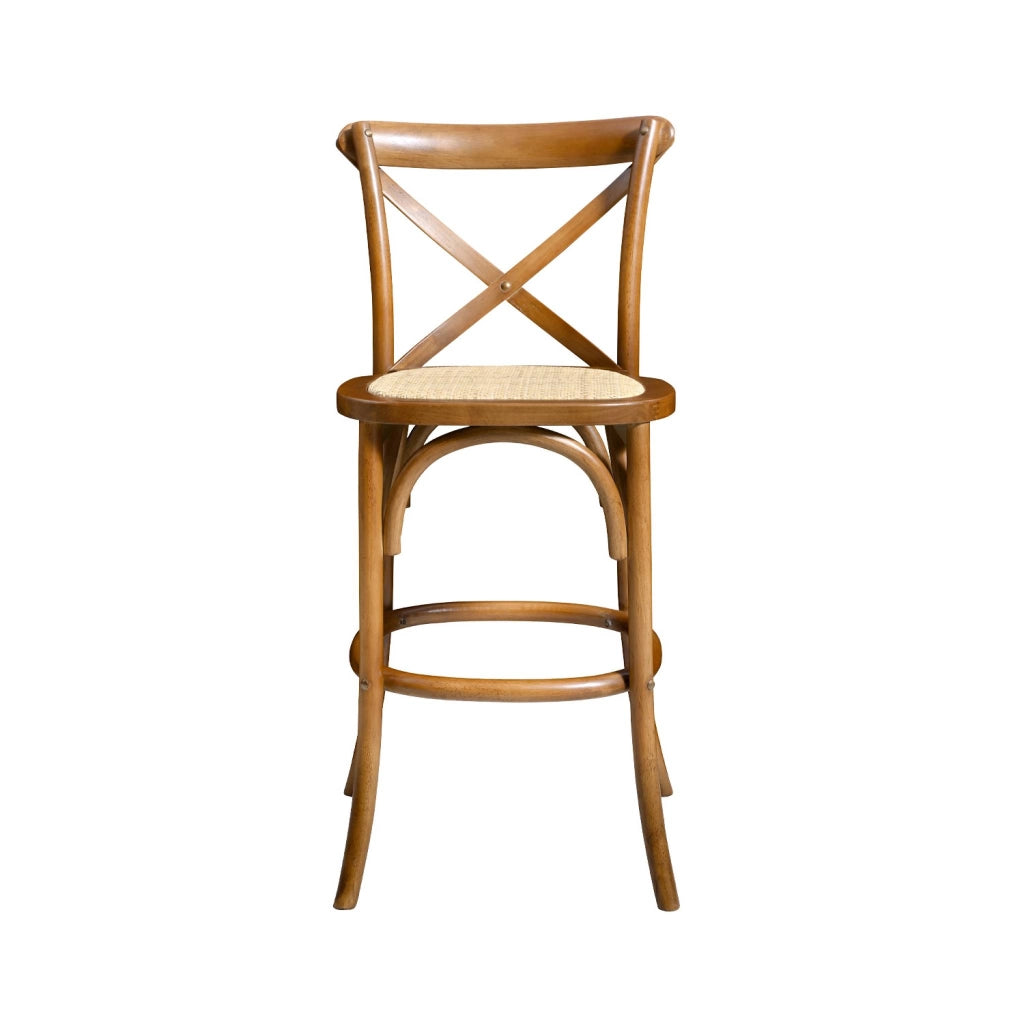 Sgabello da bar bistrot in legno vintage, noce