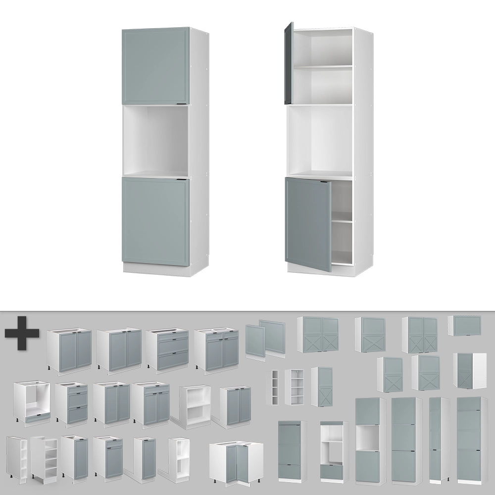 Vicco Mobile per forno da incasso Blu-grigio chiaro 60 cm con ripiano aperto