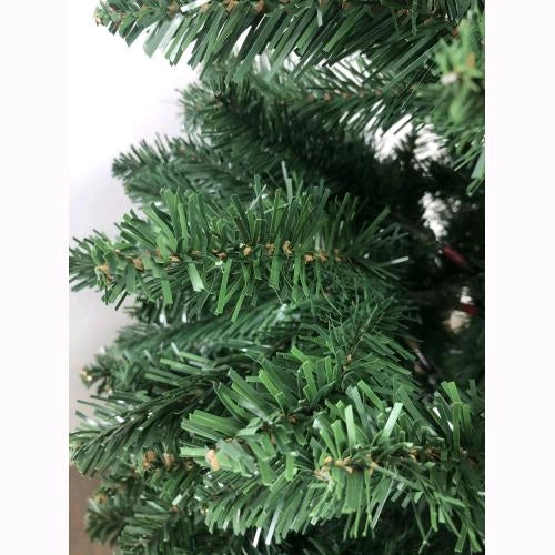 Albero di Natale SLIM GHERKIN Stretto Verde 210cm 818 Rami PVC Apertura Ombrello F4850