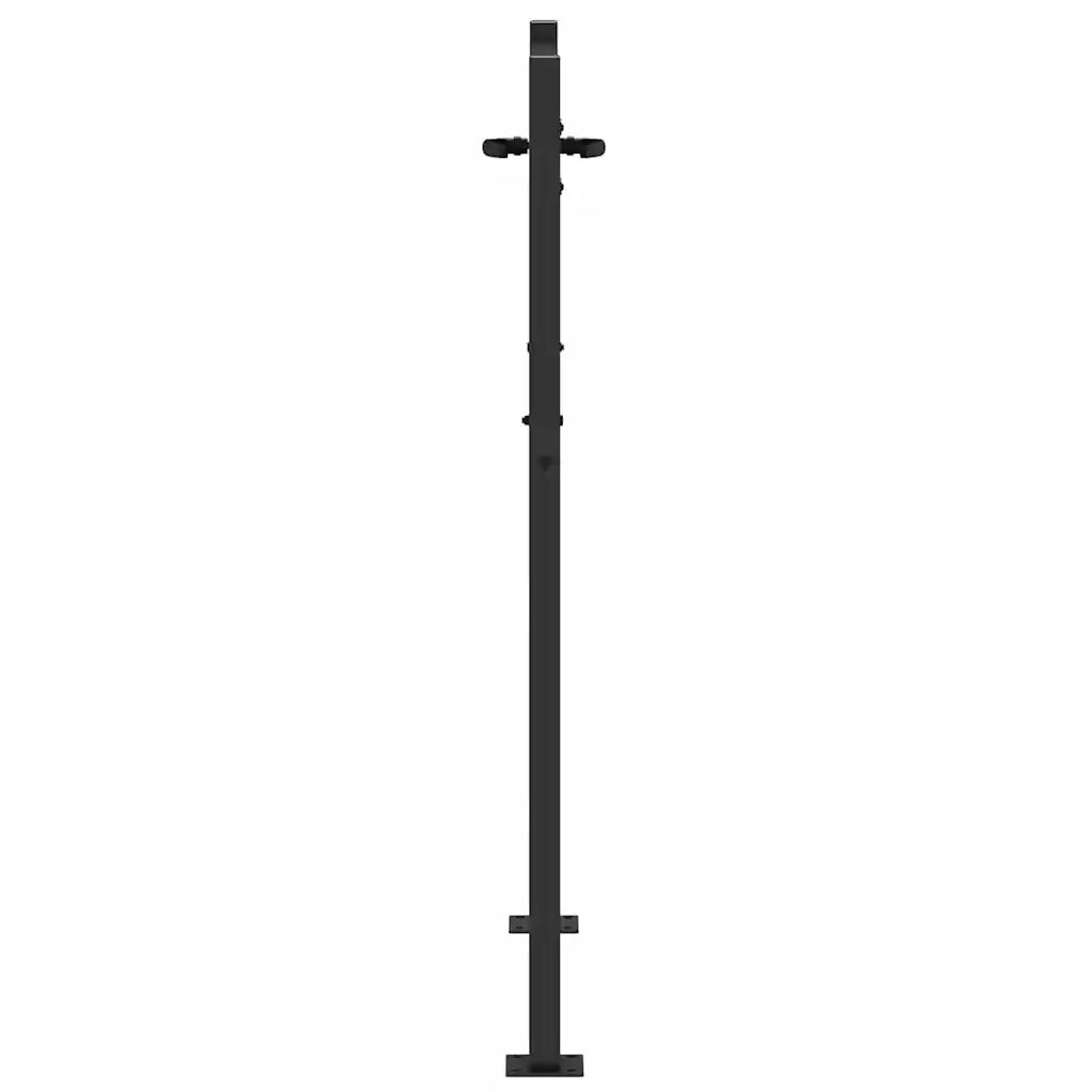 Cancello da giardino con blocco Nero 110 x 130 cm