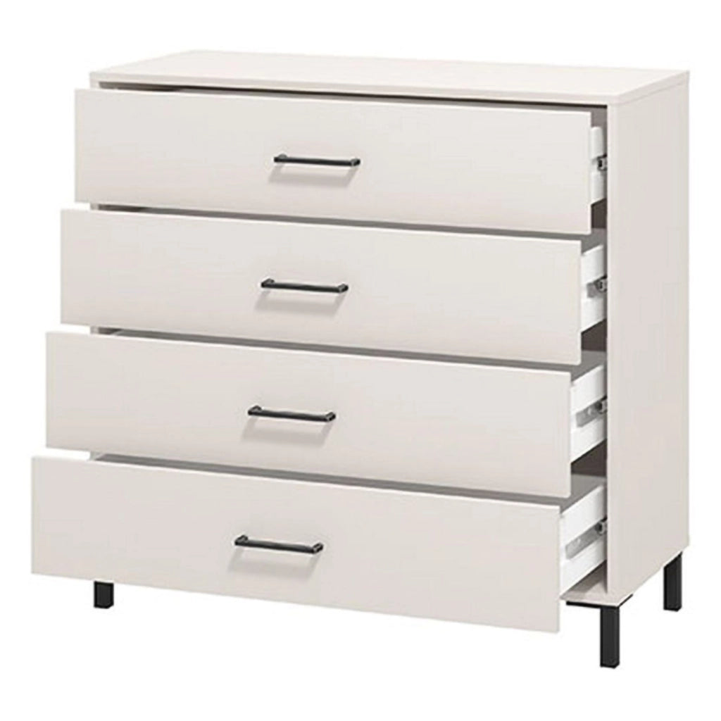 Vidor, Cassettiera 4 Cassetti, 93x40x90h cm Bianco