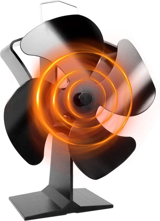 Ventilatore per camini e stufe - silenzioso e ecocompatibile con 4 pale rotanti