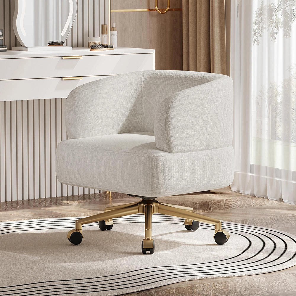 Sedia girevole design moderno - Xylo - L71¡ÁP60¡ÁH71 cm - Beige - 5 rotelle, rotazione 360¡ã