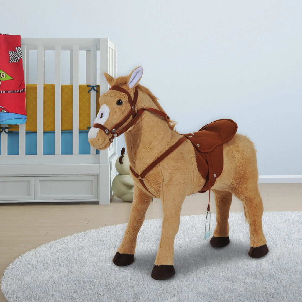 Casetta Bambini Cavallo Giocattolo con Suoni ¨C Zephmum ¨C Beige 85 cm