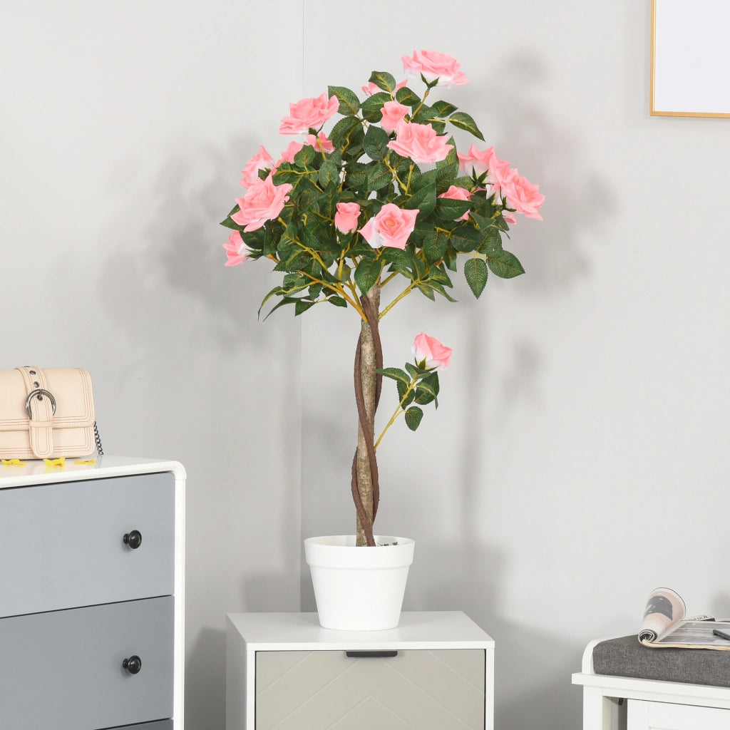 Pianta artificiale con vaso in cemento, albero finto decorativo per interni ed esterni, resistente e realistico