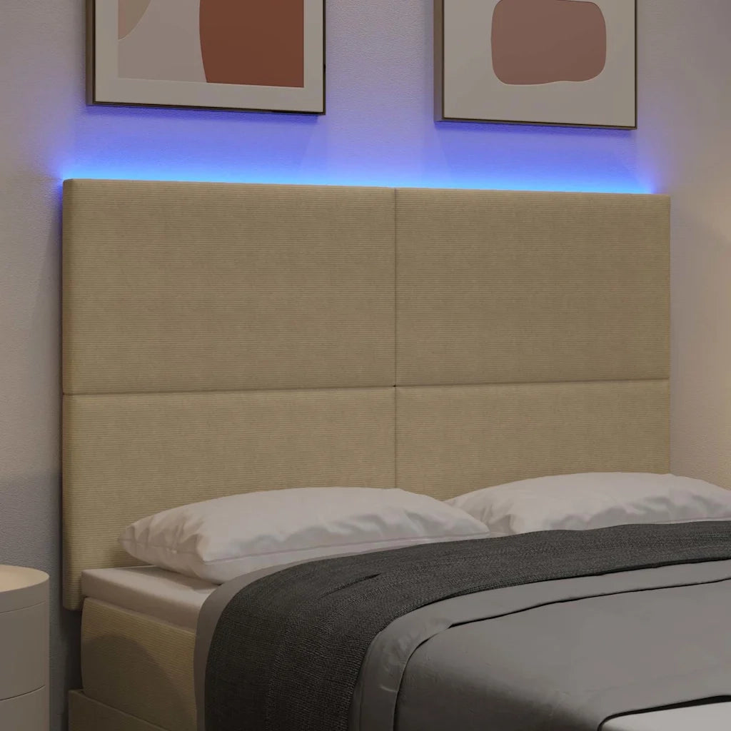 Testiera | Testata LED con Testiera | Testata Grigio Verde 160 cm Tessuto in Cords