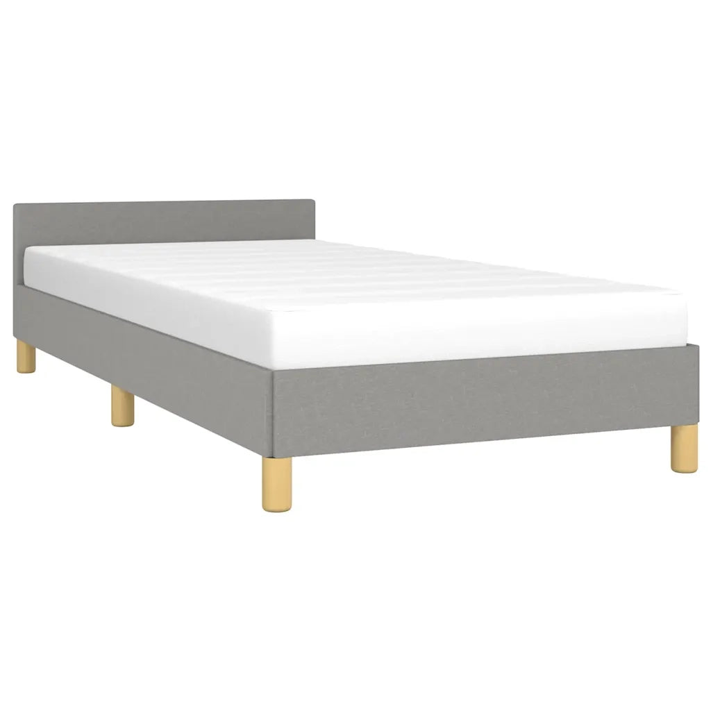 Giroletto con Testiera Grigio Chiaro 80x200 cm in Tessuto cod mxl 56567
