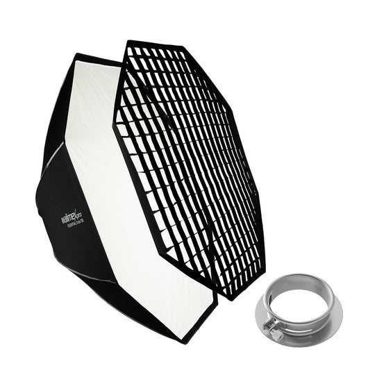 Essential Softbox Octagon 150cm + adattatore softbox per Profoto (diametro esterno: 15,2 cm), ruotabile a 360°, facile da montare, griglia inclusa, adattatore Bowens e borsa di trasporto