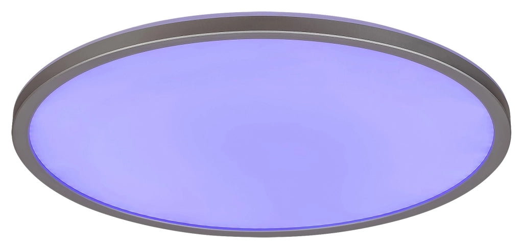 Plafoniera LED RGB 22W 41,5cm argento con telecomando