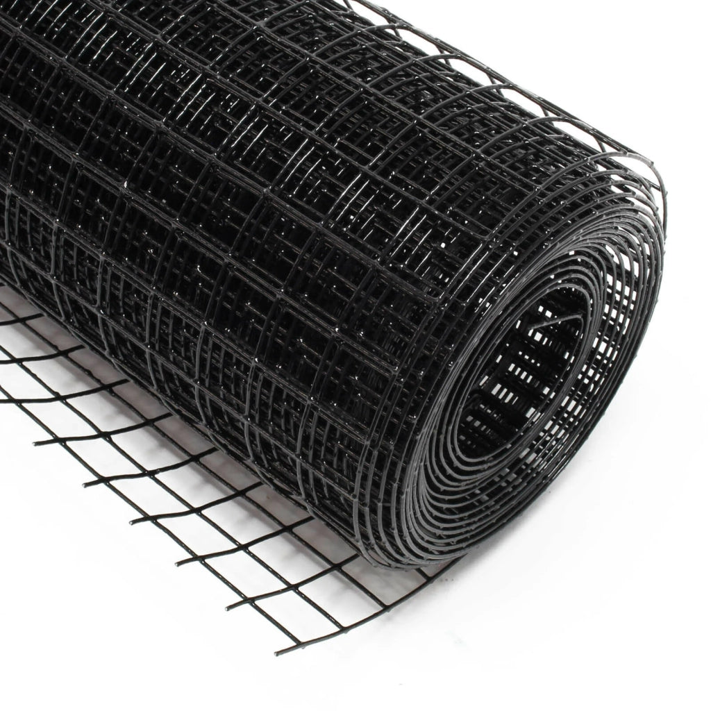 Rete metallica per voliera a 4 angoli con maglie da 25 x 25 mm 50 cm x 5 m nera 16_0001848