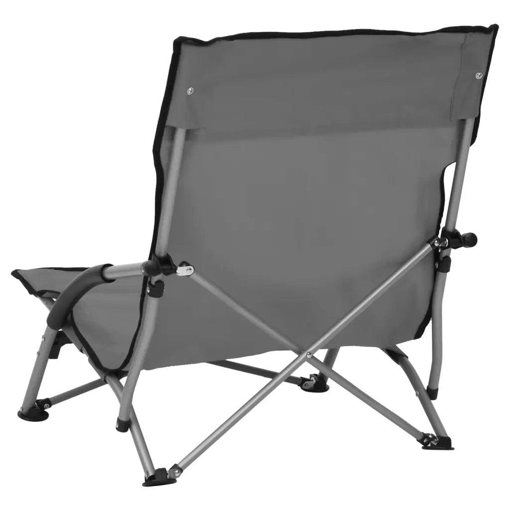 Sedie da Spiaggia Pieghevoli 2 pz in Tessuto Grigio 312491