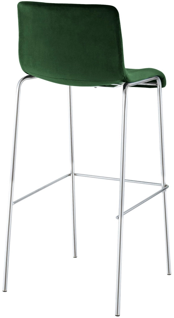 Sgabello Hover Velluto Base a Quattro Gambe Cromata verde